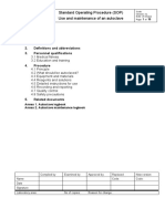 Content: Standard Operating Procedure (SOP) Use and Maintenance of An Autoclave