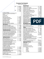 Consumer Fee Schedule