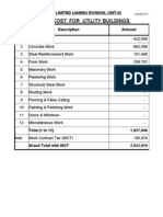 BOQ For 5th Utility Buildings