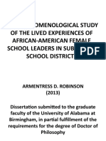 A Phenonomenological Study of The Lived Experiences of