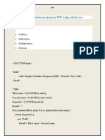 Write A Simple Calculator Program in PHP Using Switch Case