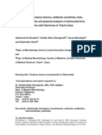 Serotypes, Virulence Factors, Antibiotic Sensitivity, Beta-Lactamase Activity and Plasmid Analysis of Salmonella From Children With Diarrhoea in Tripoli-Libya