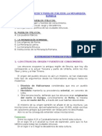 Tema 7. - Los Etruscos y Los Pueblos Italicos. La Monarquia Romana