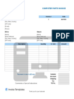 Computer Parts Invoice Template