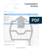 Consignment Invoice Template