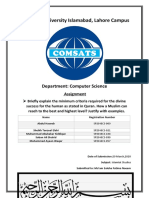 COMSATS University Islamabad, Lahore Campus: Department: Computer Science