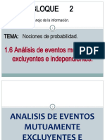 1.6 Análisis de Eventos Mutuamente Excluyentes e Independientes