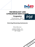 Technology and Livelihood Education Carpentry: Selecting Measuring Instruments