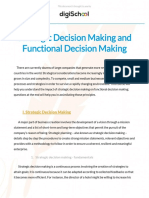 Strategic Decision Making and Functional Decision Making