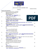 Vit Ap: Foundations For Data Analytics (CSE1006 - 405) Marks: 50 Duration: 90 Mins. Section 1 Answer All The Questions