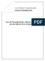 Uso de Procedimientos y Macros (Lenguaje Ensamblador)