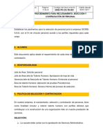 PROCEDIMIENTO PARA SELECCION Y CONTRATACION DE PERSONAL (Ejemplo)