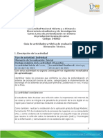 Guía de Actividades y Rúbrica de Evaluación - Unidad 1 - Tarea 1 - Dimensión Técnica