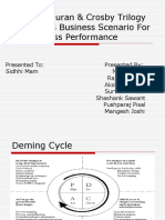 Deming, Juran & Crosby Trilogy To Tadays Business Scenario For World Class Performance