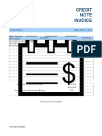 Credit Note Invoice Template