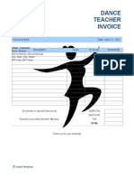 Dance Teacher Invoice Template