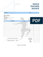 Dance Teacher Invoice Template