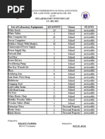 SHS Lab Inventory List 2021 January