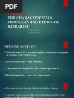 Characteristics of Research