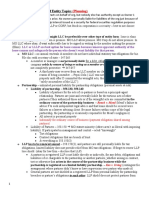 Answer To Essay 1: Choice of Entity Topics: (Planning)