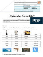 Evaluacion Sumativa - 2 - Lenguaje - 1°básicos