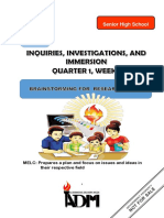 Inquiries, Investigation and Immersion - Module 1