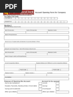 Account Opening Form For Company: Section I