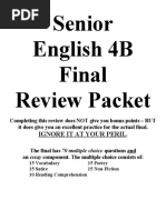 Senior English 4B Final Review Packet: Ignore It at Your Peril