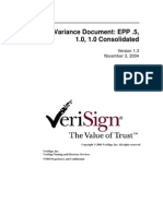 Protocol Variance Document: EPP .5, 1.0, 1.0 Consolidated: November 3, 2004