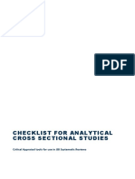 Checklist For Analytical Cross Sectional Studies: Critical Appraisal Tools For Use in JBI Systematic Reviews