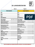 Fall Protection Harness & Lanyard Inspection Form