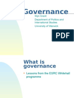 Governance: Wyn Grant Department of Politics and International Studies University of Warwick