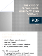 The Case of Global Paper Manufacturing Company: Presented By, Subhashini Jayram Renzhou Xue Qazi Irtaza Tao Liu