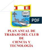 Plan Anual de Trabajo Del Club de Ciencia