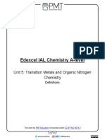 Edexcel IAL Chemistry A-Level: Unit 5: Transition Metals and Organic Nitrogen Chemistry