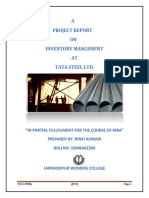 A Project Report ON Inventory Mangement AT Tata Steel LTD