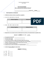 Guía de Aprendizaje "Adición y Sustracción de Números Enteros" Nombre: - Curso 7º - Fecha