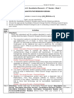 Answer: Descriptive Research Design/Correlational Survey: Day 1 Enclosure 1