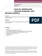 Consequences For Adolescents When They Become Pregnant, and Become Mothers