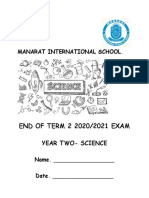 Yr 2 End TRM 2 Science Exam