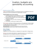 Motivation, Budgets and Responsibility Accounting