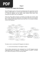 Week 9 (ER To Relational Model)