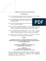 Ordenanza para La Gestión de Desechos Químicos Farmacéuticos en Establecimientos de Salud Ubicados en El Cantón Portoviejo