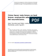 Como Hacer Mas Breve Un Test Breve Evaluacion Adaptativa Del Neuroticismo