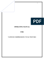 Operating Manual: Vapour Compression Cycle Test Rig