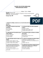 EVALUACIÓN DE LECTURA DOMICILIARIA Nadie Quiere Jugar Conmigo