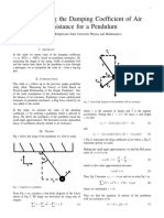 Extrapolating The Damping Coefficient of Air Resistance For A Pendulum