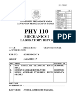 PHY 110 Lab Report