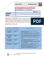 Evaluación Diagnóstica de Cuarto Matematica GV