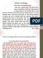 An Example of Free Writing:: Grandmother My